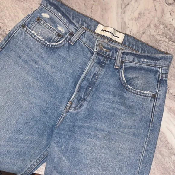 Reformation jord kick flare fly Antique Straight Leg Jeans - Picture 7 of 10